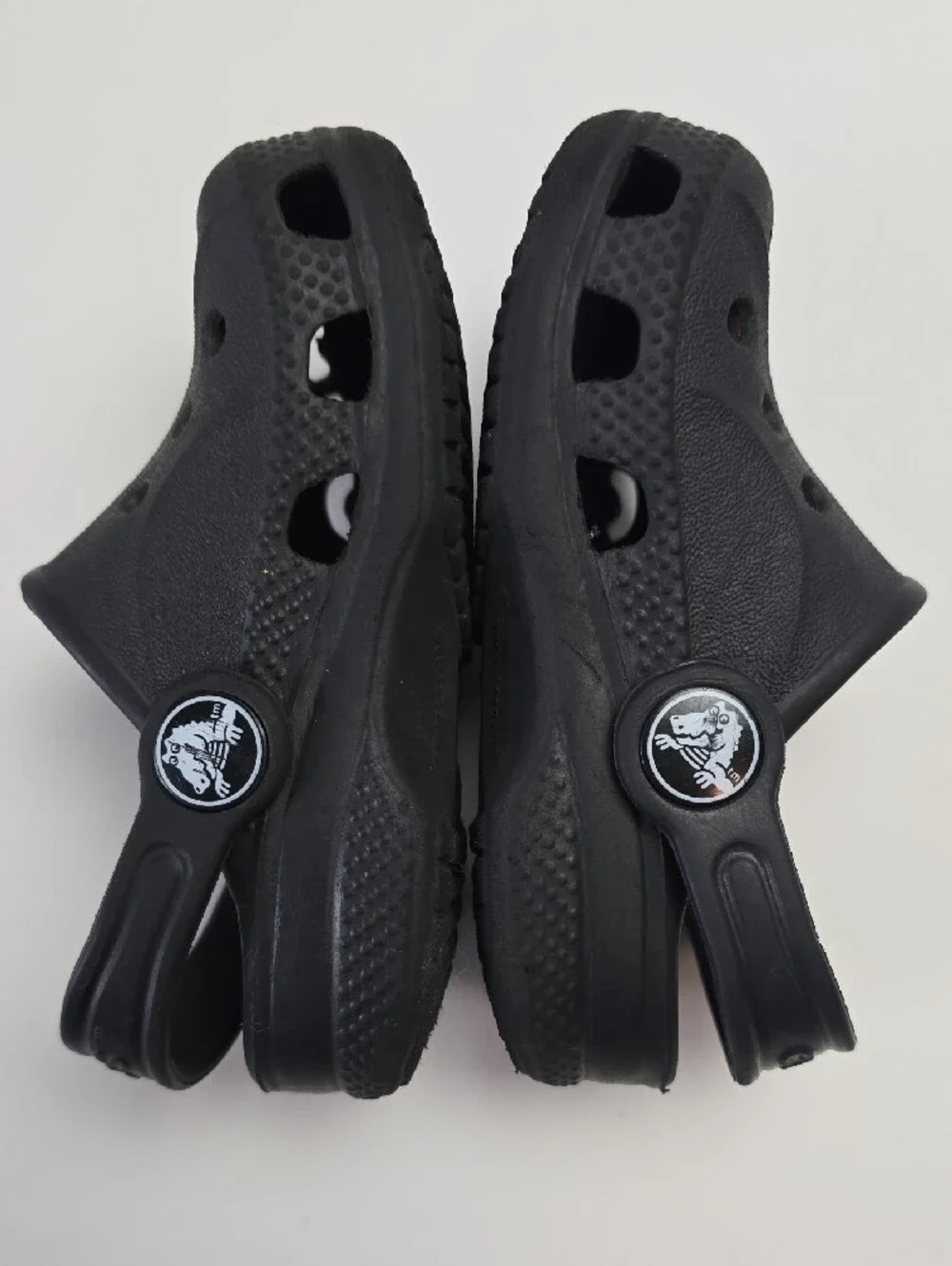 CROCS Baya Kids Black Slip-On Clogs with Heel Strap
